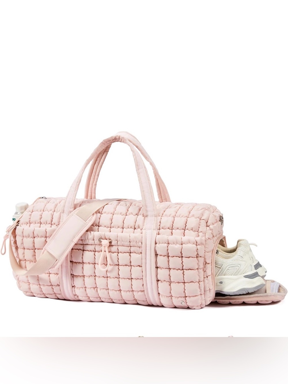 Quilted Pink Puffer Duffel Bag - Stylish Weekend Tote 🩷
